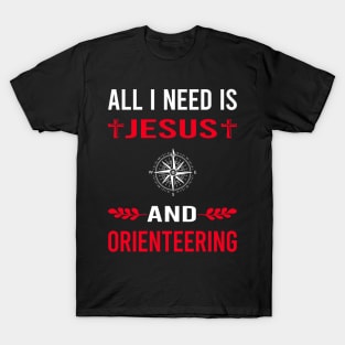 I Need Jesus And Orienteering Orienteer Navigation T-Shirt